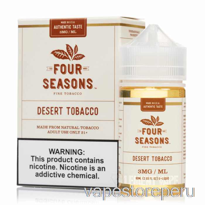 Vape Desechable Tabaco Del Desierto - Cuatro Estaciones - 60ml 12mg